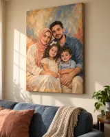 A canvas print hanging in a living room